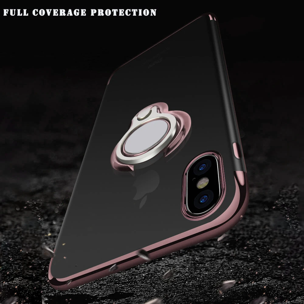 LAPOPNUT для Iphone 11 Pro Xr XS MAX X 8 Plus 7 6 6s 5 5S SE прозрачный тонкий мягкий силиконовый чехол для пальца вращающийся держатель с кольцом Capa
