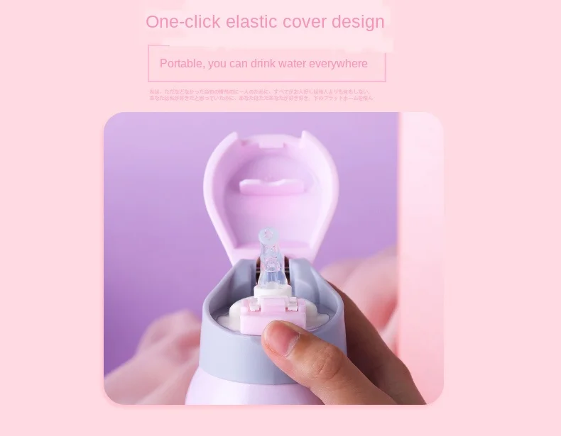 Pupils Vacuum Flask with Straws, Adults, Pregnant Womens Cups, Large-capacity Drinking Straws, Cups, Children Go Out and Carry