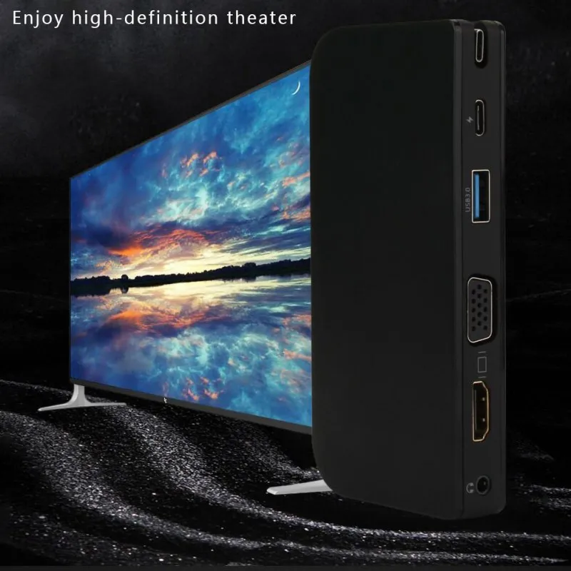Usb-хаб C 6 в 1 Thunderbolt 3 type C адаптер док-станция USB 3,0 порт 4K HDMI 1080P VGA для Macbook Pro HDMI VGA Ethernet Аудио разъем