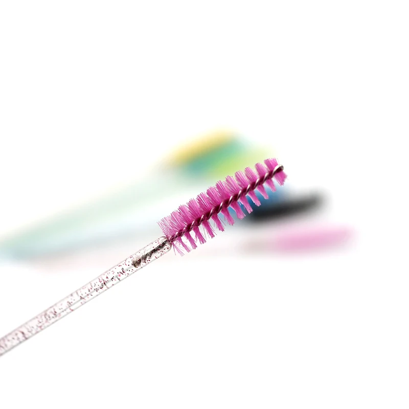 50 개/갑/팩 일회용 크리스탈 속눈썹 메이크업 브러쉬 다이아몬드 핸들 마스카라 완드 애플리케이터 눈썹 화장품 미용 도구
