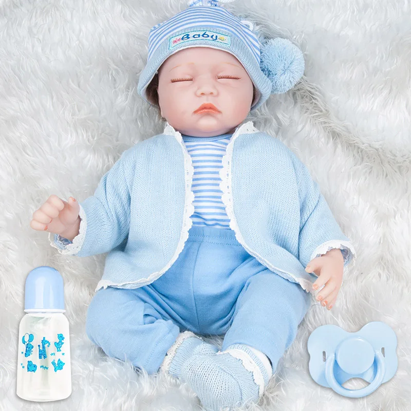 55 см Кукла Reborn мягкая силиконовая кукла-младенец и одежда детская модель для мальчика кукла Playmate детские игрушки Рождественские игрушки для детей - Цвет: Without packaging