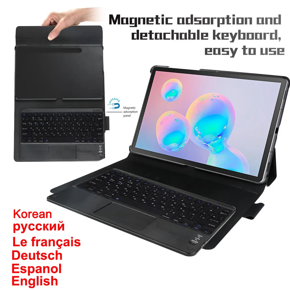 

For Samsung Galaxy Tab S6 10.5 SM-T860 T865 2019 Magnetic Detachable Bluetooth Keyboard Case Leather Tablet Protective Cover