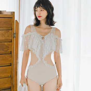 

High Waist Swimsuit One-Piece Swimsuits Swimwear Women One Piece May Female Beach Retro Ladies Closed Windnet Red Sexy