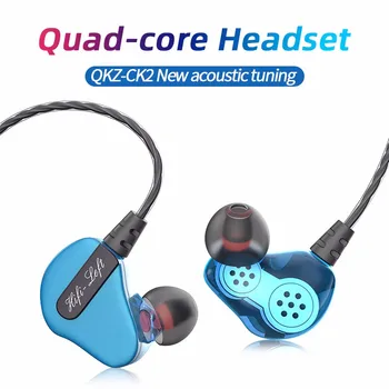 

CK2 Quad Core Earphones HiFi Bass Stereo Headsets With Microphone Earbuds 3.5mm Plug Earphone For Smartphones MP3 MP4 Computer