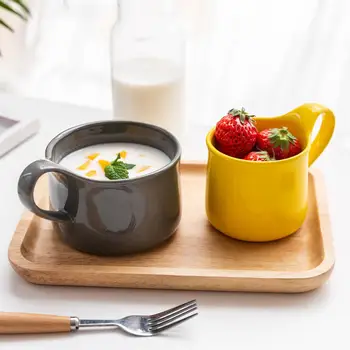 

MDZF SWEETHOME 275/430ml Turkish Ceramics Coffee Cup Creative Brief Milk Water Mug Breakfast Oats Cup Cafe Bar Home Supplies