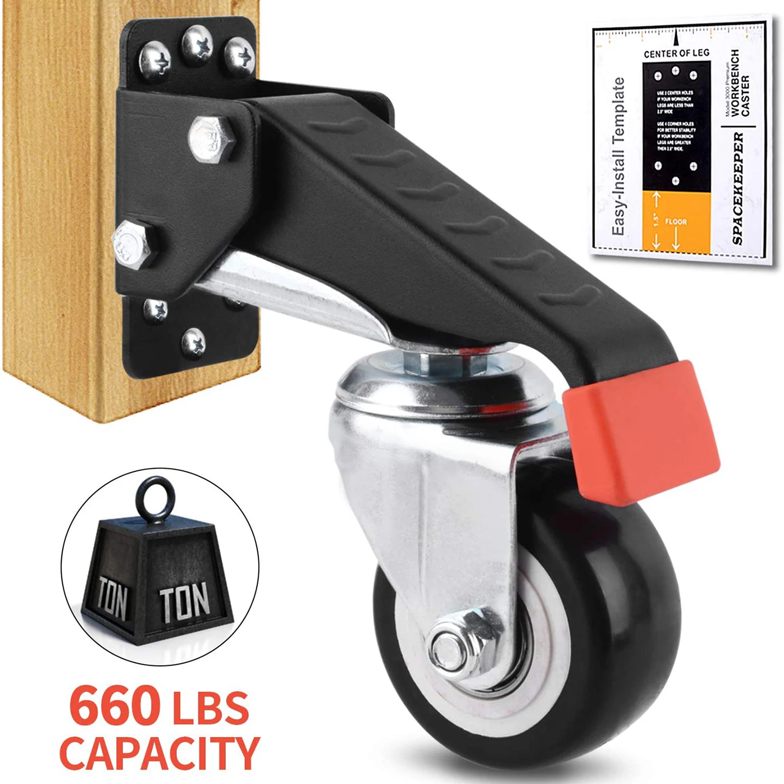 360 Degrees Retractable Caster Wheels Heavy Object Moving Tool