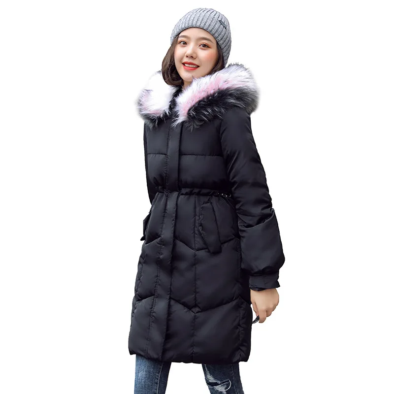 

New Women's Down Cotton Jacket Big Fur Collar Warm Ladies Coats Fashion Elegant High Quality Oversized Women's Winter Coat