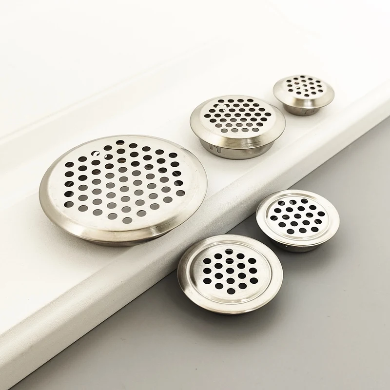 Wardrobe Cabinet Mesh Hole Round Air duct Stainless Air Vent Steel Louver Ventilation Cover Set