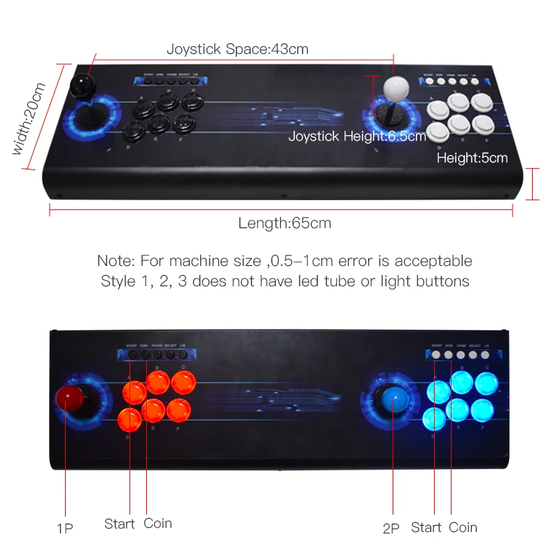 US $156.79 IYO Arcade Box 9D Arcade Console 3001 PCB Board 2 Player Controller Support Wireless Gamepad 3P 4P Retro Video Game Machine