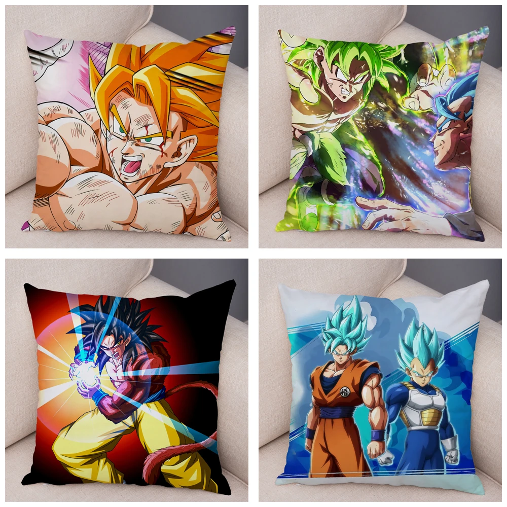 Супер Dragon Ball-Z чехол для подушки для дивана домашние плюшевые размером 45*45 см Декор японский мультфильм Аниме сын Goku vegeta Наволочка Чехол для подушки
