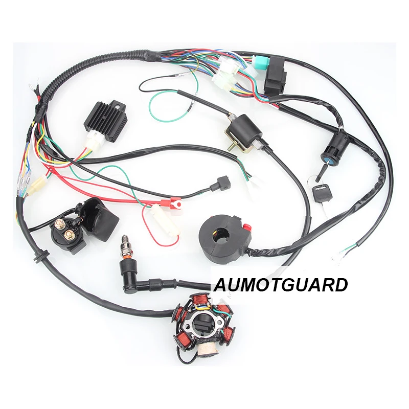 Interrupteur De Contact à Clé 6 Fils Pour Quad/ATV 50CC à 125CC - Compatible Nombreuses Marques (Blade, Kinroad, CFMoto...) | Avec 2 Clés, Positions ON/OFF/Phares