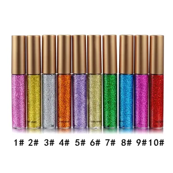 

Hot 10Pcs/Set Glitter Makeup Eyeliners Easy to Wear Waterproof Pigmented Liquid Eyeliner Cosmetic Tools CNT 66
