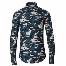 Мужская Повседневная рубашка с длинным рукавом камуфляжной расцветки на осень и весну в стиле милитари, приталенная модная Корейская рубашка Camisa Masculina размера плюс