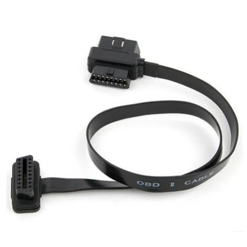 60 см! OBD2 16 контактный кабель плоский тонкий как лапша ELM327 мужчин и женщин OBD 2 Локоть расширение OBDII диагностический разъем