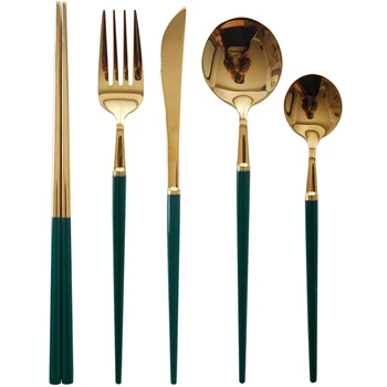 

Northern European-Style 304 Stainless Steel Knife And Fork Spoon Western Tableware Four-piece Set Household Combo Top Grade