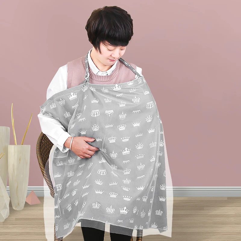 Breastfeeding Cover Baby Infant Breathable Cotton Muslin Nursing Cloth L large Size Big Nursing Feeding Cover Cape Apron