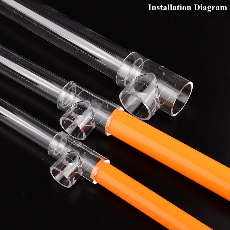 16 ~ 50mm Acryl T-anschluss Garten Bewässerung Bewässerung 3-Wege Wasser Rohr Joint Transparent Aquarium Aquarium Adapter DIY Regal – Detail 4