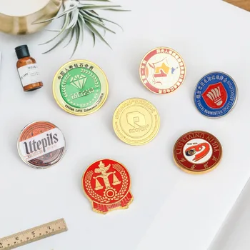 

wholesale 500pcs Metal badges customized processing metal chest emblem custom paint enamel badge logo make
