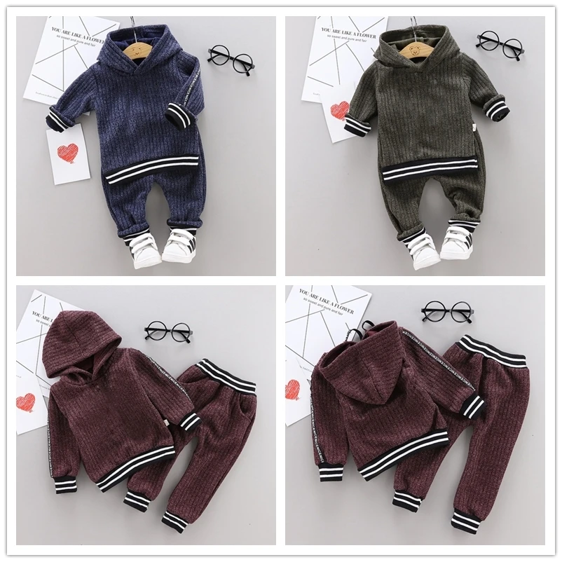 Spring Autumn Children Cotton Clothing Suit Baby Boys Girls Clothes Kids Sport Hoodies Pants 2Pcs/Sets Fahion Toddler Tracksuits