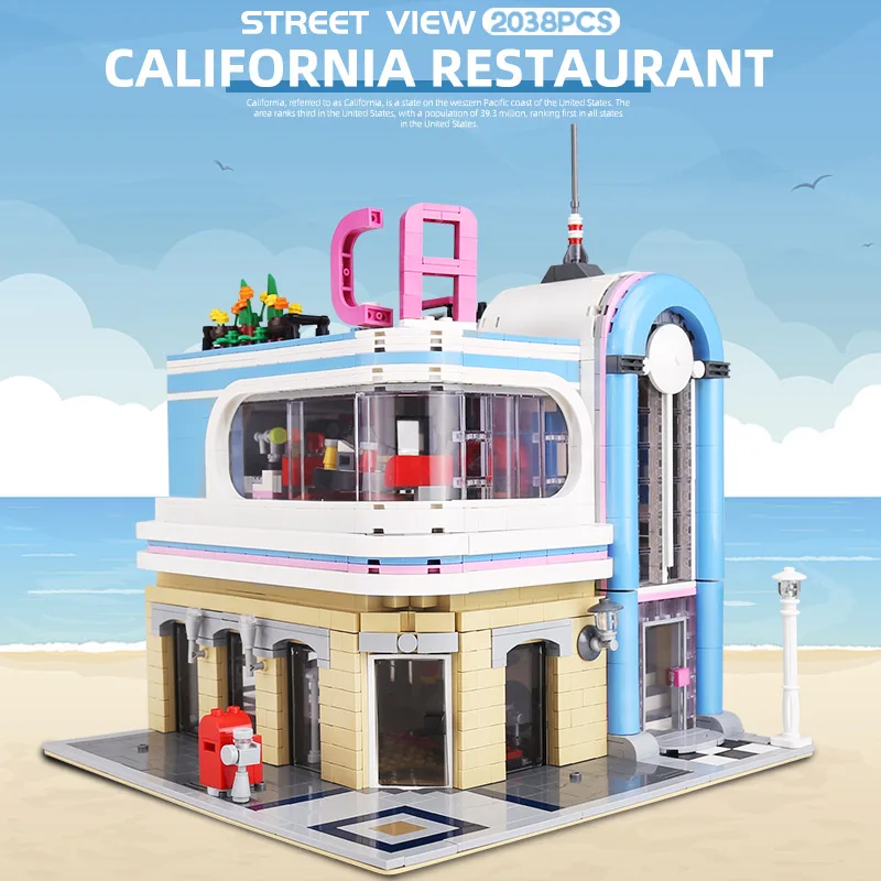 

15037 City Streetview Toys Compatible With MOC-32566 Downtown Diner Assembly Building Block Bricks Kids Christmas Gift Kids Toys