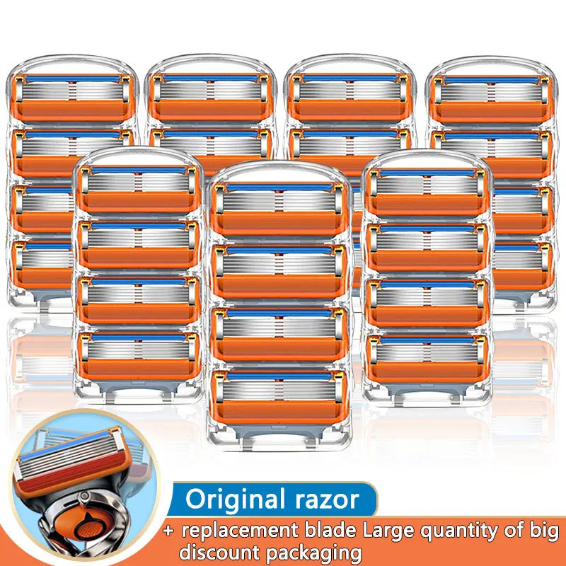 Men's shaver Razor Blades Fit Fusion 5 For Men Shaving Safety Manual Machine Replacement New Heads Straight blade | Красота и