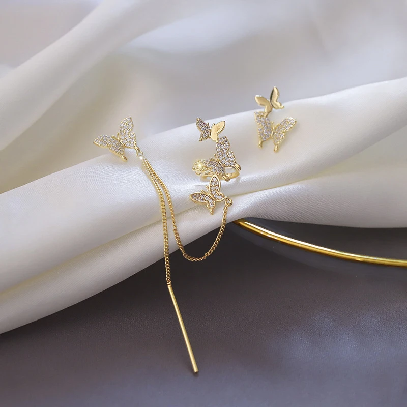 

Fashion butterfly earrings Long tassel Asymmetrical earrings 2021 trend new Women Girls Party gifts partyJewelry