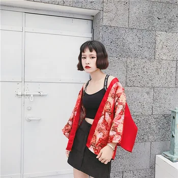 

Japanese Kimono Cardigan Women Summer Maidenform Print Blouse Coat 2019 New Fashion Causal Cardigans Top Clothing