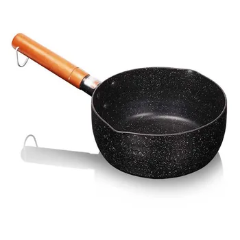 

4 Sizes Soup Pot Nonstick Saucepan Granite Coating Sauce Pan with Wooden Handle Straining Aluminum Milk Pan Cookware
