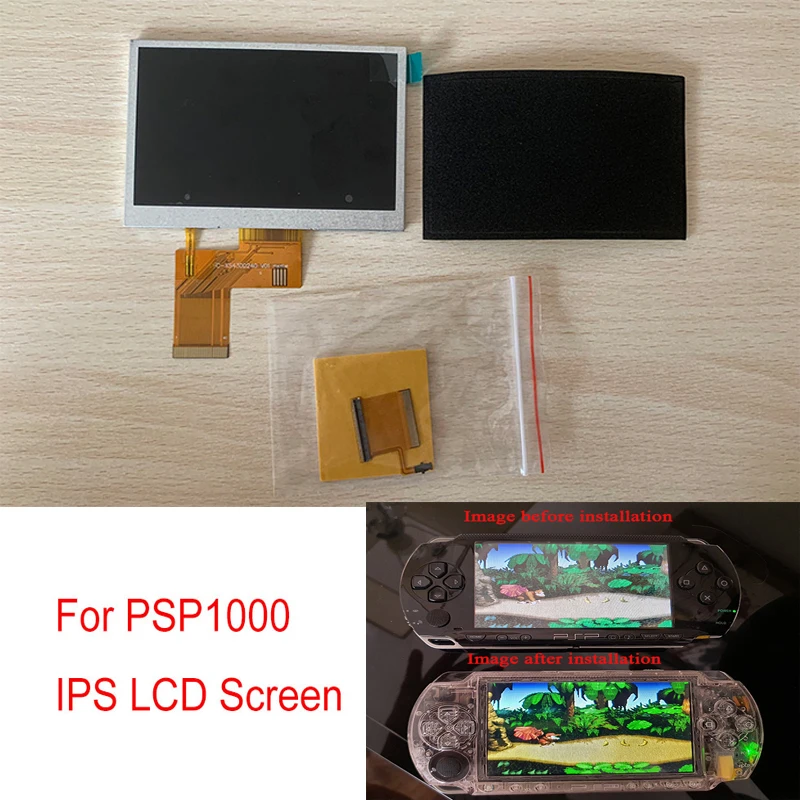 Melhorar a Cor Brilho Tela Lcd Ips para Console de Jogos Psp1000 Sony Psp 1000 para Tela Ips Kit de Cabo de Destaque Lcd