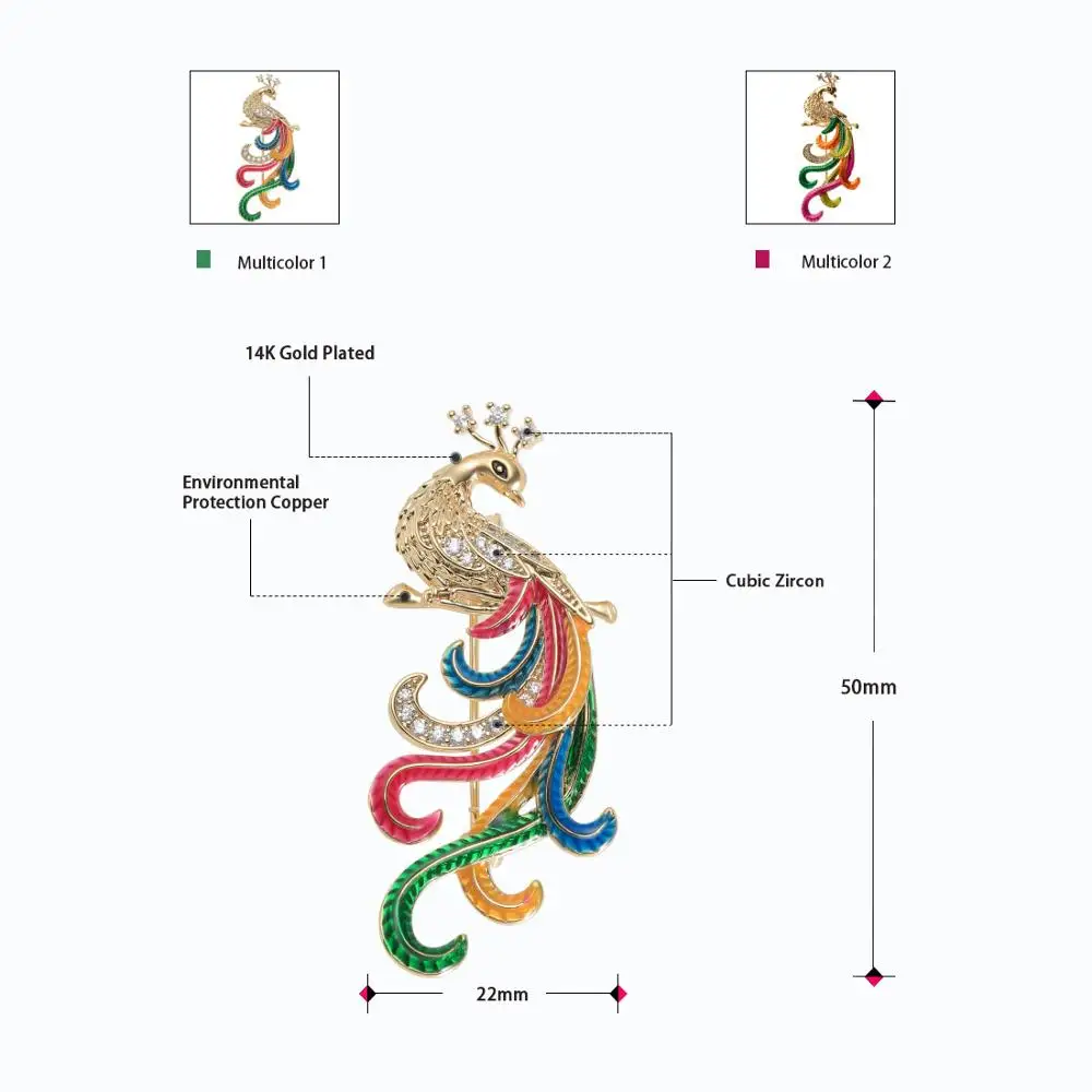 Neoglory, китайский стиль, эмалированные броши в виде феникса для женщин, Цветные булавки с птицами, дизайн, аксессуары, подарок на год для друзей