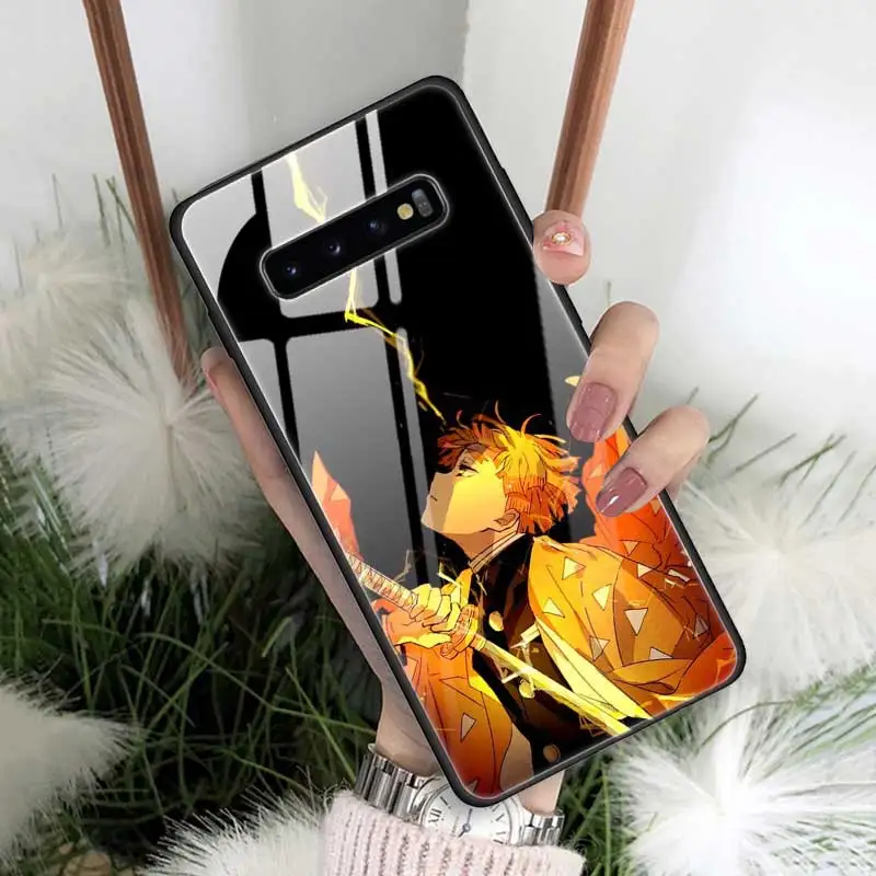 18 Demon Slayer Kimetsu no Yaiba чехол из закаленного стекла для samsung Galaxy S10 S10e S9 S8 Note9 Note 10 Plus 5G A50 A30 края из ТПУ - Цвет: 18