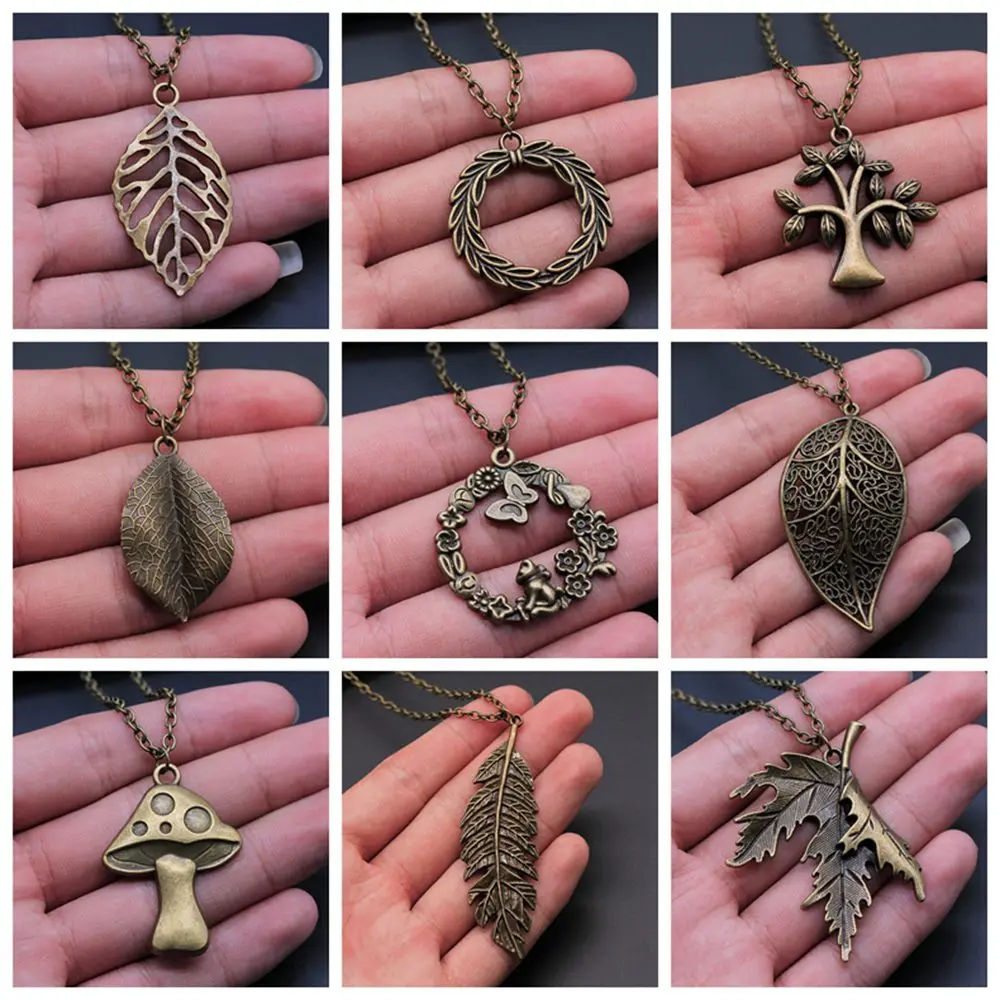 2 шт. цепочки ожерелье ветви листья винтажный кулон подвески для друзей оптовая