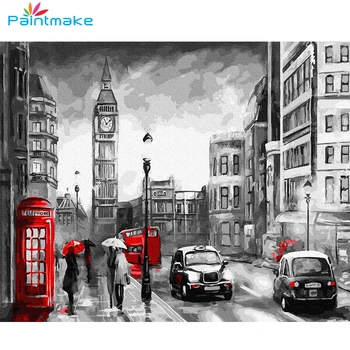 

Paintmake Landscape DIY Paint By Numbers no frame Cars Oil Painting On Canvas people For Home Art Decoration Paintings For Kids
