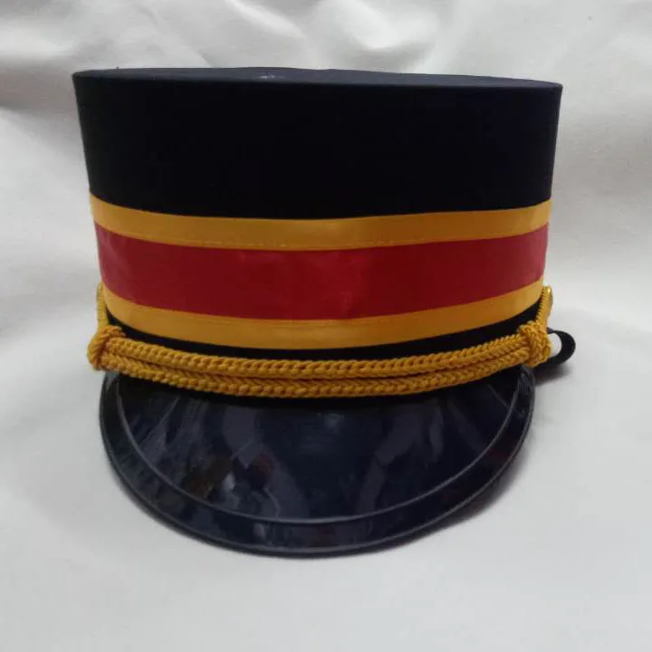 

3 pieces hotel waiter uniform hat for adults music school performance security door guard hat hotel doorman british security cap