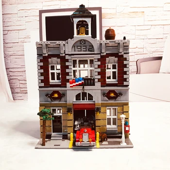 

In stock blocks toys Street Views Building blocks Fire Brigade with 10197 for childs assembly gifts