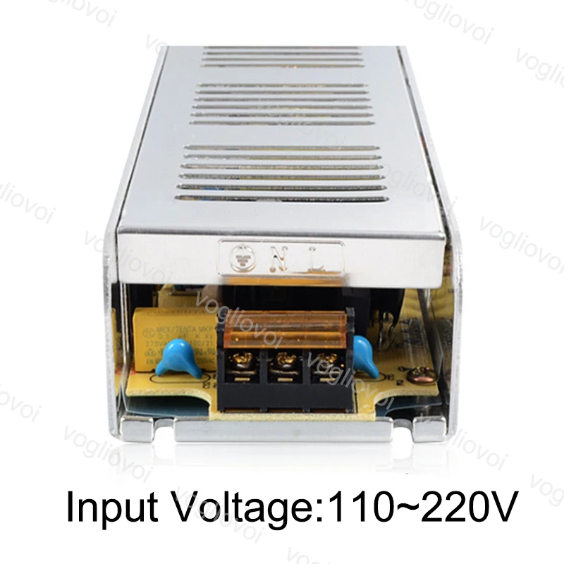 Vogliovoi светодиодный трансформатор DC12V 60W 100W 150W 200W IP20 110/220V Алюминий серебристый светодиодный драйвер Мощность адаптер для 3528 5050