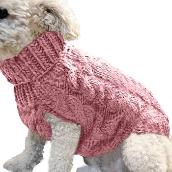 

New Autumn Winter Sweater Warm Pet Dog Clothes Turtleneck Knitting Fashion Casual Soft Outwear Knitted Pullovers S-XL