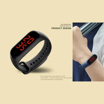 

Colorful LED Screen Smart Bracelet Temperature Monitor 24-Hour Displaying Fitness Bracelet Intelligent Wristband Smart Watch