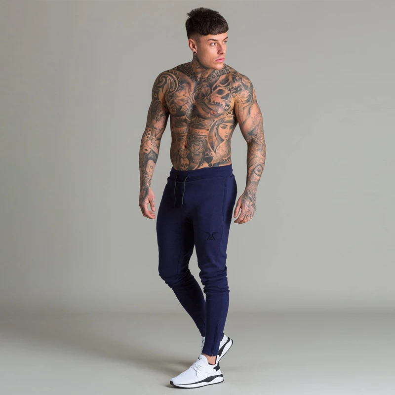 navy Новые популярные мужские спортивные штаны jogger модные спортивные штаны уличная облегающие спортивные брюки мужские повседневные брюки - Цвет: navy
