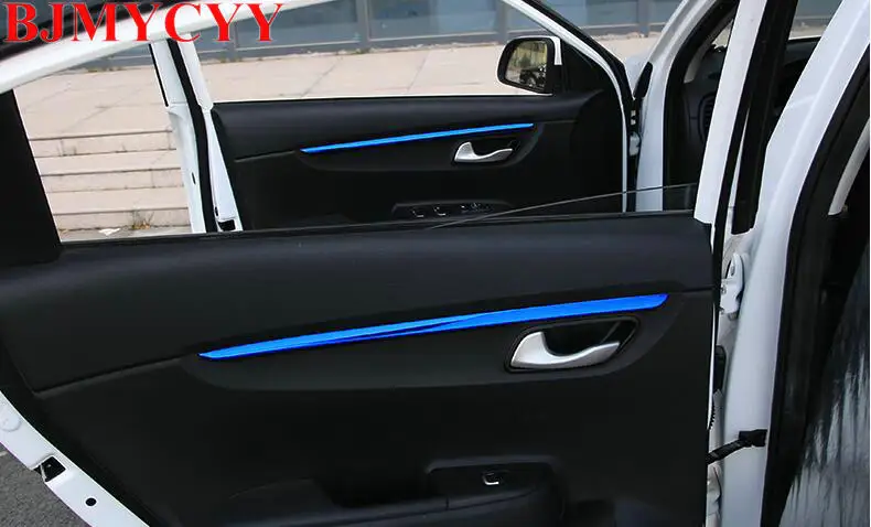 BJMYCYY 4 шт. для KIA K2 KX CROSS Автомобильная Дверная панель яркая отделка Декоративная нержавеющая сталь