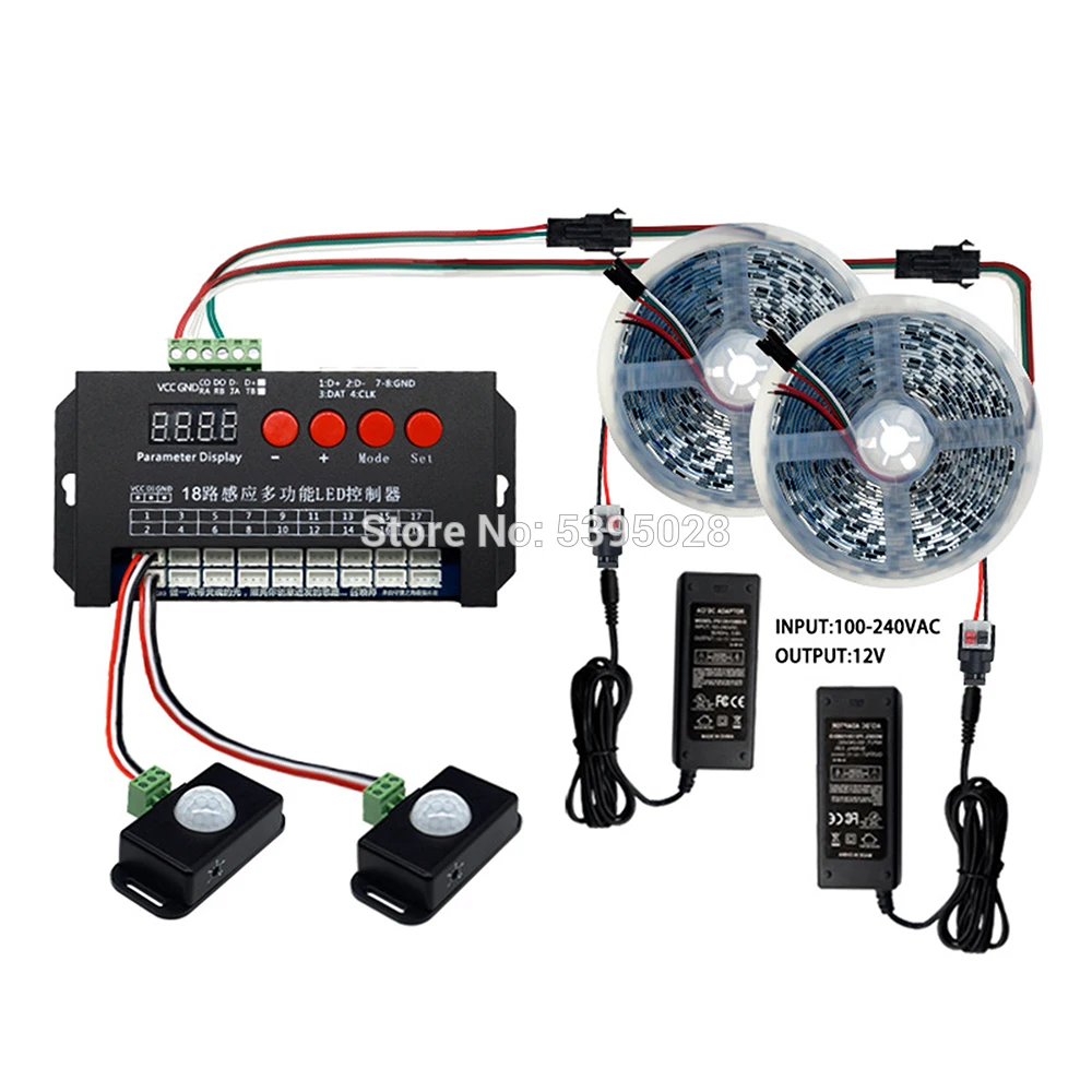WS2811 rgb адресуемая Светодиодная лента индукция эффект воды белый и теплый