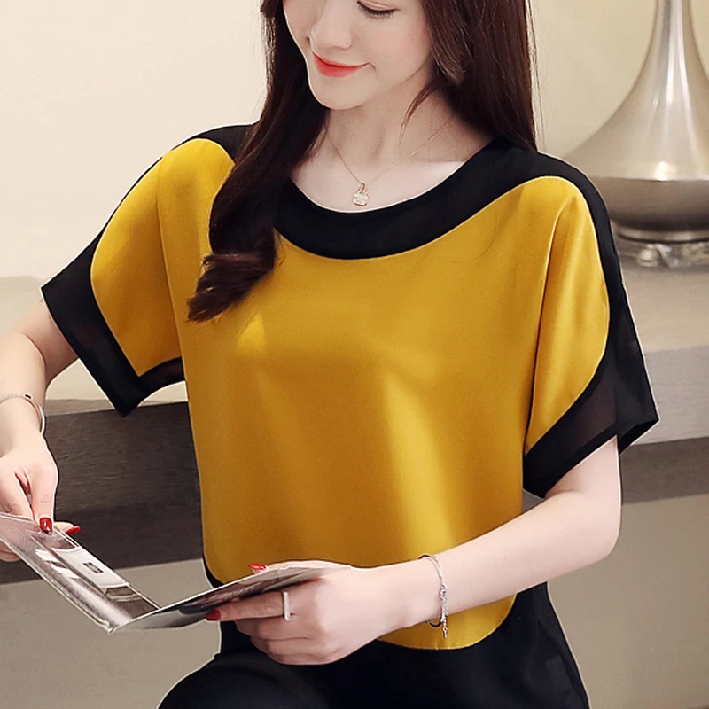 

Women's Tops Summer Blouses 2019 New Batwing Sleeve Blouse Women Plus Size 3XL Chiffon Blouse Women Shirts Chiffon blouses 29B