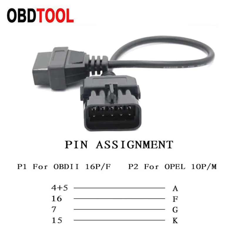 Cavo Adattatore OBD2 Per Opel - Da 10 A 16 Pin, Compatibile Tech2 Calibra Corsa Astra