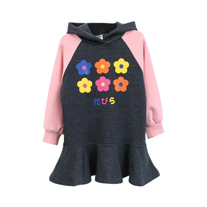

Baby Girl Dress 3-8T New Autumn Lovely Toddler Print Round Neck Hooded Sweater Skirt Princess Cute Casual Long Sleeve Dress #m