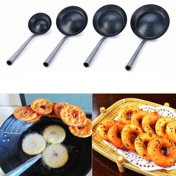 

Iron Non-stick Oyster Model Spoon Noodle Nest Spoon Onion Oil Cake Donut Uncoated Healthy Spoon Convex kitchen Utensils