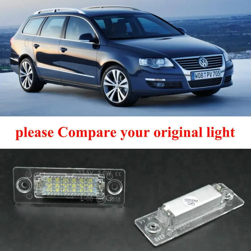 2 лампы ксенон белый светодиодный номерной знак огни для Volkswagen Vw passat combi Вариант 06-08 ошибок canbus