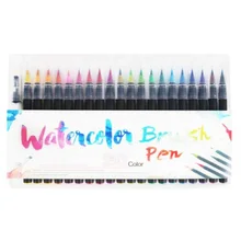 20 цветов Школьный набор кистей для рисования легко чистится художественный эскиз манга мягкий Профессиональный акварельный рисунок для детей нейлоновые волосы практичный