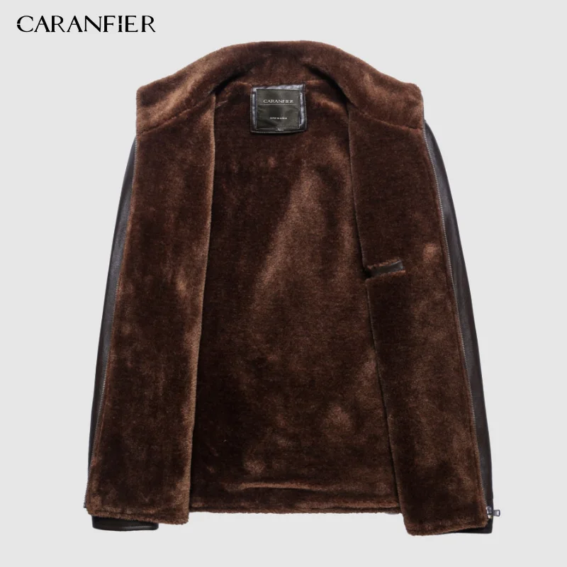 CARANFIER новая зимняя мотоциклетная мужская кожаная куртка мужская плюс бархатная ветровка ПУ куртки Мужская Верхняя одежда теплые бейсбольные куртки