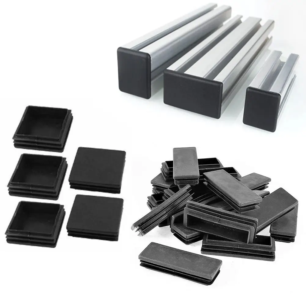 Poste Silla Tapa de Extremo Tapones Cuadrados de pl/ástico Negro 10 Piezas Tubo Aprimay Deslizamiento tap/ón de pl/ástico Cuadrado