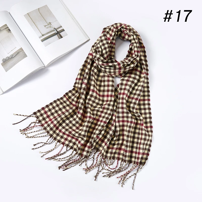 Мужской кашемировый шарф в клетку, тёплый мужской шарф от дизайнерского бренда, кашемировый шарф-унисекс небольшого размера(180*30 см